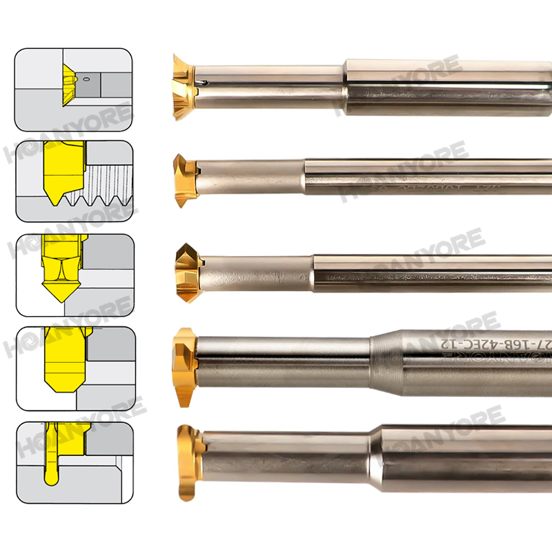 End Mill Set - TXC Tスロットフライス盤シリーズ、歯型ねじ切り用、燕尾ねじ旋削、CNCスロッティングカッター