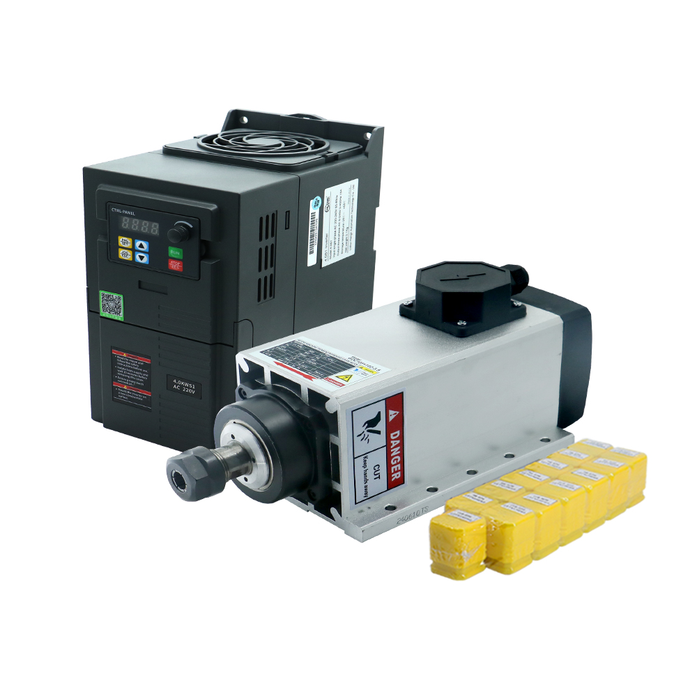 Spindle Motor - 3.5KW ER20 220V角型フライエッジジャンクションボックススピンドル18000RPMモーターベアリングコレットセット（CNC穴あけ用）