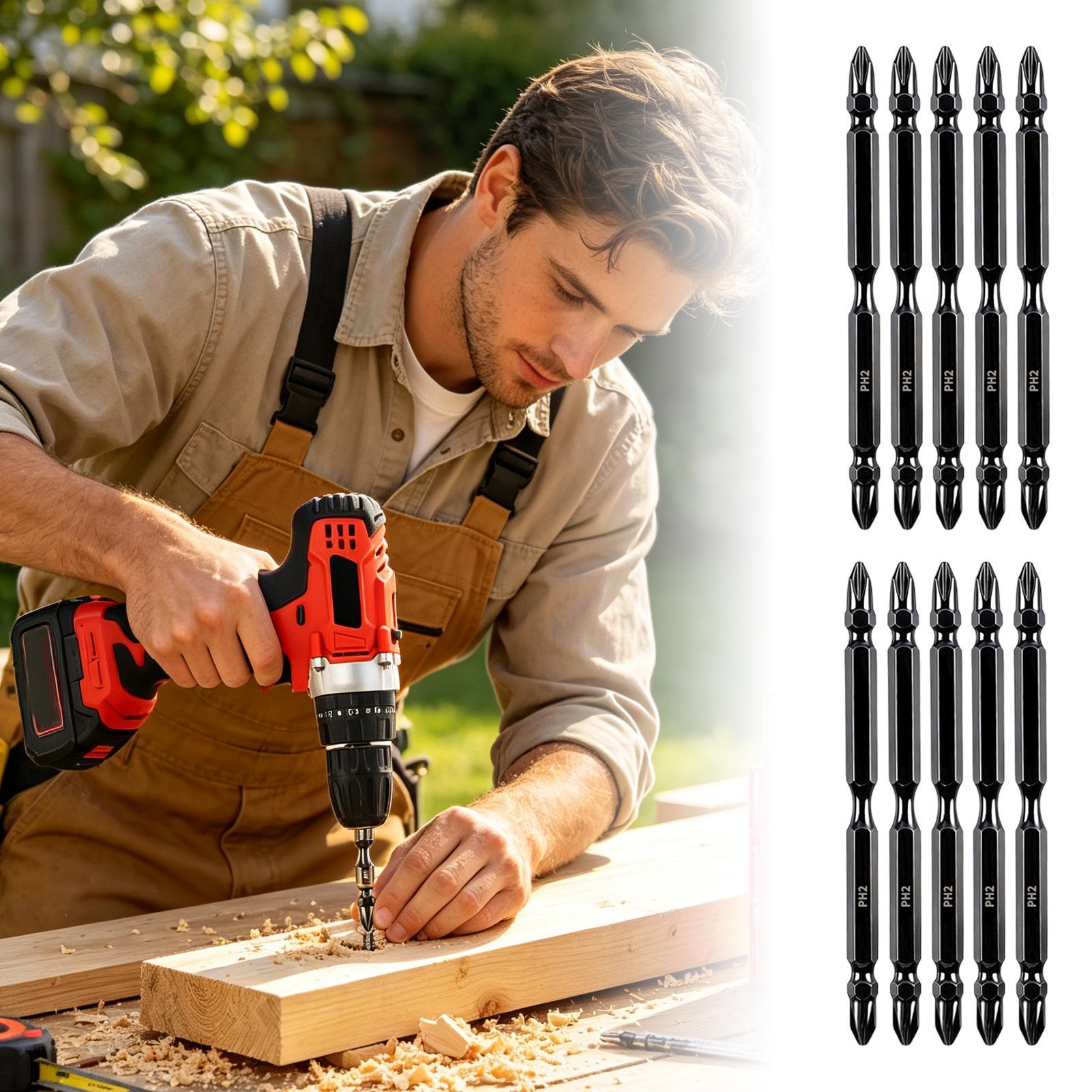 End Mill Set - 磁気ドリルビット両端フライス加工磁気ドライバーヘッドキット精密ドライバービットセット産業建設家庭用
