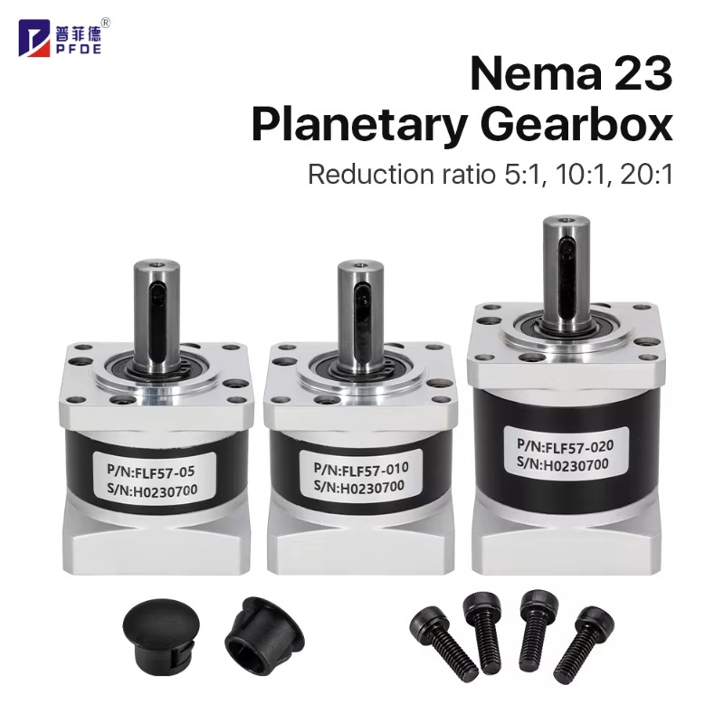 Nema23 Stepper - Nema 23プラネタリギアボックスモーター,比率5:1, 10:1, 20:1の減速機,入力8mm,FLF57-05ステッピングモーターに適合