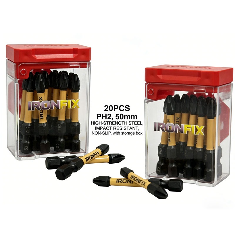 耐久性に優れたPH2ドライバービット20個入り。高硬度S2鋼 - Drill Bit Set のレビューと価格