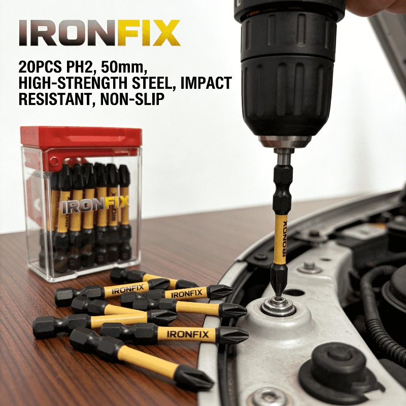 耐久性に優れたPH2ドライバービット20個入り。高硬度S2鋼 - Drill Bit Set のレビューと価格