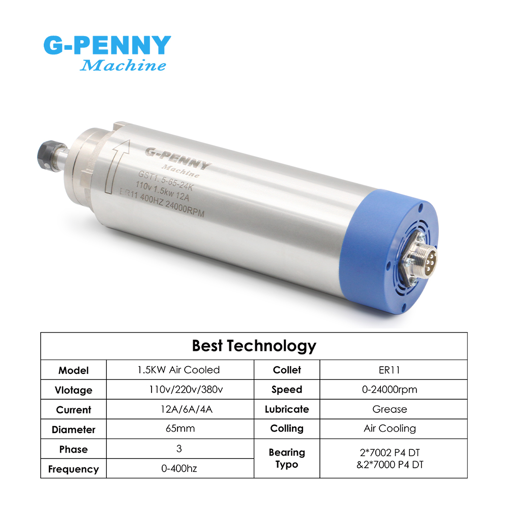 G-PENNY マシン 1.5kw ER11 空冷スピンドル - Water Cooled Spindle のレビューと価格