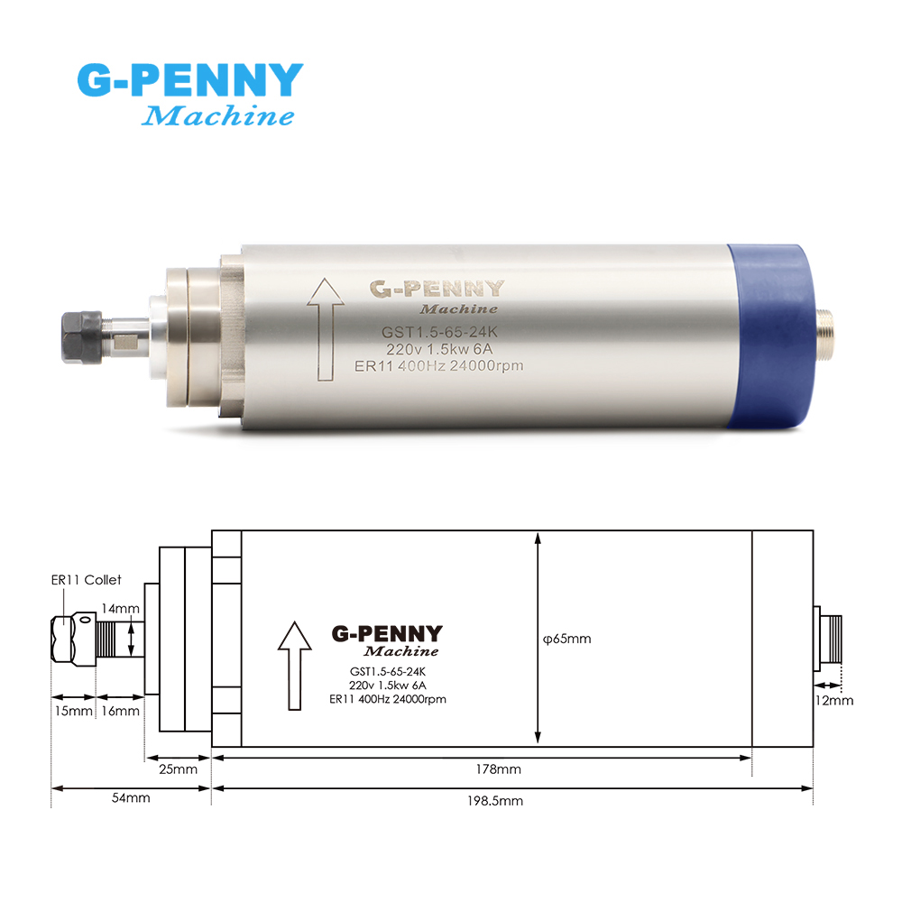 G-PENNY マシン 1.5kw ER11 空冷スピンドル - Water Cooled Spindle のレビューと価格